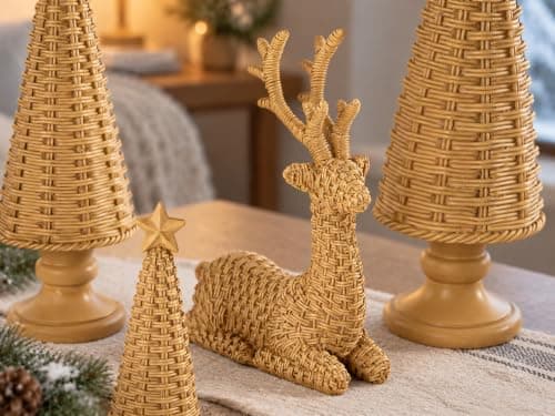 Gleemoria 5PCS Reindeer Christmas Decor, Christmas Tree Figurines thumbnail 5