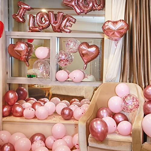 Miniatura de Kit de Globos CAKKA para San Valentín: Corazones, Oro Rosa y Pétalos 6
