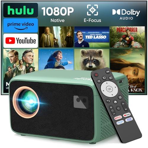TMY 4K Projector with WiFi Bluetooth, Compatible with Netflix/Prime Video/YouTube, Outdoor Portable Home Theater Movie Projector, Smart Projector for Indoor Outdoor Movies, Gaming 