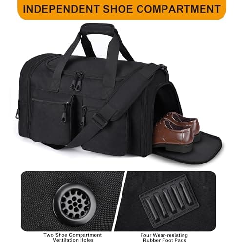 HILOMON Mens Duffle Bag 45L Expandable GYM Bags Carry-on Travel Bag