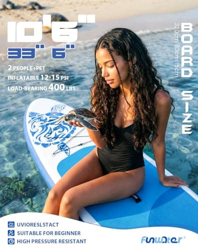 FunWater Inflatable Stand Up Paddle Board with Beginners SUP Accessories|
