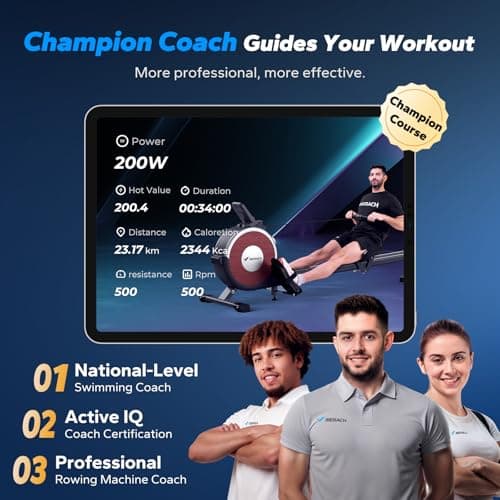 Merach Q1S Pro Electromagnetic Rowing Machine, Auto 16-Level Resistance thumbnail 5