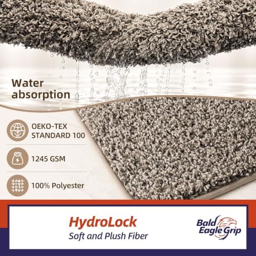 Miniatura de Tapete de Baño Suave y Antideslizante 20''x32'' | Absorbente, Lavable a Máquina, Color Topo 4