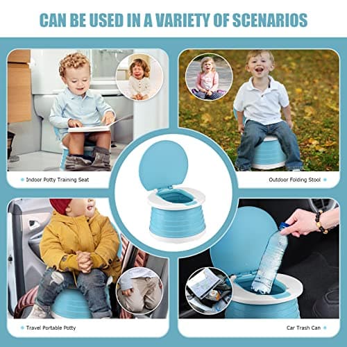 Portable Potty for Toddler Travel Foldable Potty Seat for Toddler Training Toilet for Kids Boys Girls Car On The Go Potty Travel Toilet Chair for Camping Park Indoor/Outdoor thumbnail 7