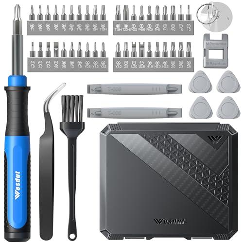 Wesdut 52in1 Small Precision Screwdriver Set with torx, Mini Screw Driver Set, Magnetic Repair Tool Kit for Phone, Computer, Laptop, PS4 PS5, Xbox, Switch, Eyeglasses, Watch, Elect