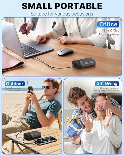 Cargador Portátil 20000mAh 22.5W Carga Rápida con Carcasa de Metal Aeroespacial para iPhone y Android