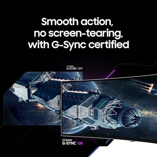 Samsung 49" Odyssey G93SC Series Curved Gaming Monitor, QD-OLED, 240Hz, 0.03ms, DQHD, G-Sync Compatible, FreeSync Premium Pro, Adjustable Stand thumbnail 7