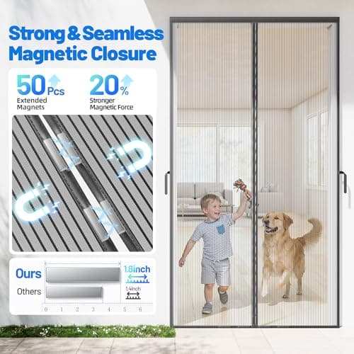 Miniatura de Heavy Duty Magnetic Screen Door Mesh, Door Net Screen with 50 Magnets 4