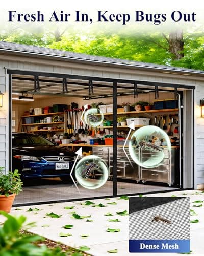 Miniatura de Malla Mosquitera de Fibra de Vidrio Kitsure para Cochera Doble (16x7 pies) 2