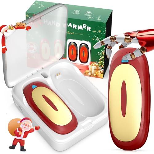 3-in-1 Electric Hand Warmers Rechargeable 2 Pack,14000mAh Portable Dual-Sided Handwarmer with Charging Case, 3 Levels Fast Heating Pocket Warmers,Gifts for Men,Women,Raynauds,Hunti