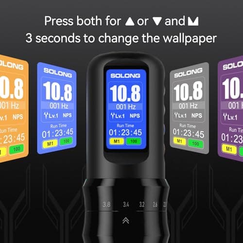 Tattoo Gun,Complete Tattoo Kit with 7 Stroke Lengths,Powerful Battery with Color Wallpaper Guide Wireless Tattoo Gun Kit,Practice Skin,Transfer Paper for Beginners SL-TKE200A-1-USA thumbnail 2