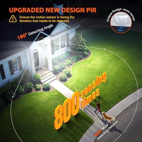 WdtPro Solar Lights Outdoor Motion Sensor, 3500LM Bright Solar Flood Lights Outdoor, Adjustable & Upgrade Glass Panel, Wireless LED Solar Powered Security Spot Lights Waterproof fo thumbnail 5