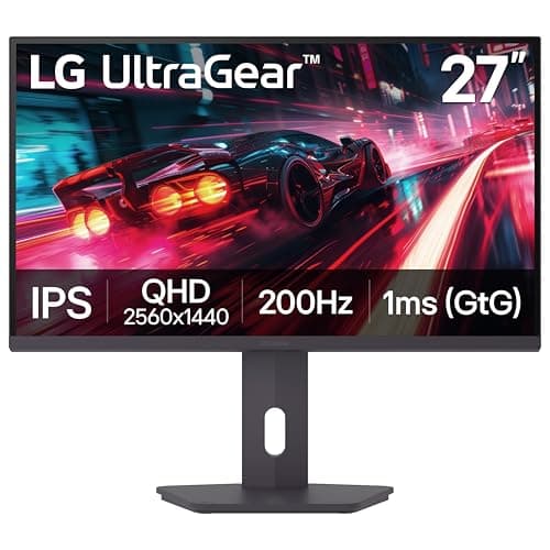 LG 27G610A-B 27-inch Ultragear QHD (2560 x 1440) IPS Gaming Monitor, 200Hz, 1ms, AMD FreeSync Premium, VESA DisplayHDR 400, HDMI, DisplayPort, Tilt/Height/Swivel/Pivot Stand, Black