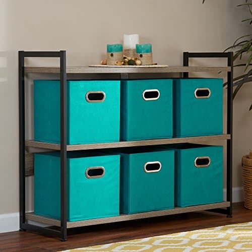 Household Essentials Fabric Storage Cubes 6 Pack – 11x11x11 Foldable Non-Woven Bins with Chipboard Sides & Grommet Handles – Stackable Cube Organizer for Closet, Nursery, Shelf, or thumbnail 3