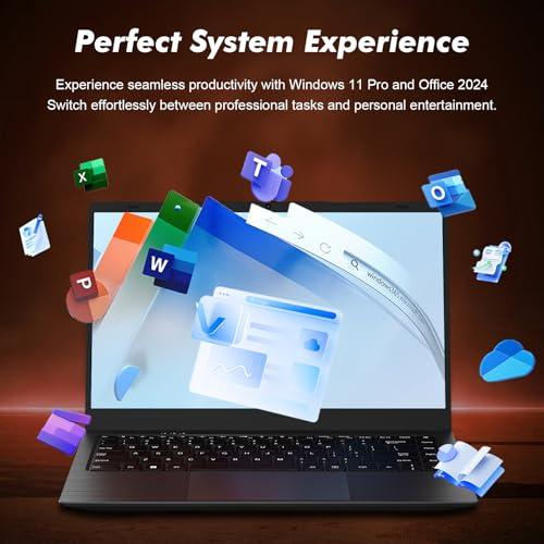 SHBIV Laptop Computer with Gold 6500Y (Beat N5095, Up to 3.4GHz), Laptop with 16GB RAM 256GB SSD, 14-Inch FHD IPS Display, Bluetooth, WiFi, HDMI, Type-C, 38WH Battery, Thin & Porta