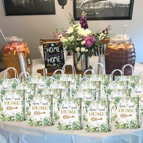 Tyndallrays 16 Pieces House Warming Goodie Bags for Housewarming Party Supplies,Home Sweet Home Party Favors Bags with Handles for Welcome Home New Home Wedding Party Decoration