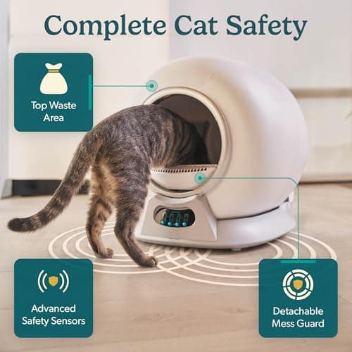 Petcove Automatic Self Cleaning Litter Box for Multiple Cats - PurrTek with Smart App Control (5GHz Wi-Fi), Triple Odor Control, Quiet Operation & Advanced Safety Sensors thumbnail 9