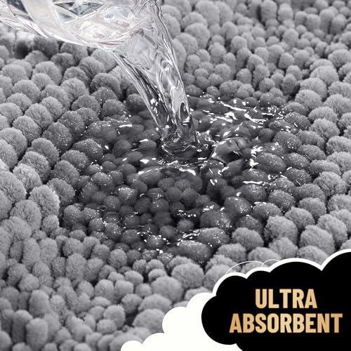 Miniatura de OLANLY Thick Bathroom Rugs 30x20, Extra Soft Absorbent Chenille Striped Bath Rugs, Rubber Backing, Machine Wash Dry, Bath Mats for Bathroom Floor, Tub and Shower, Home Decor Access 3