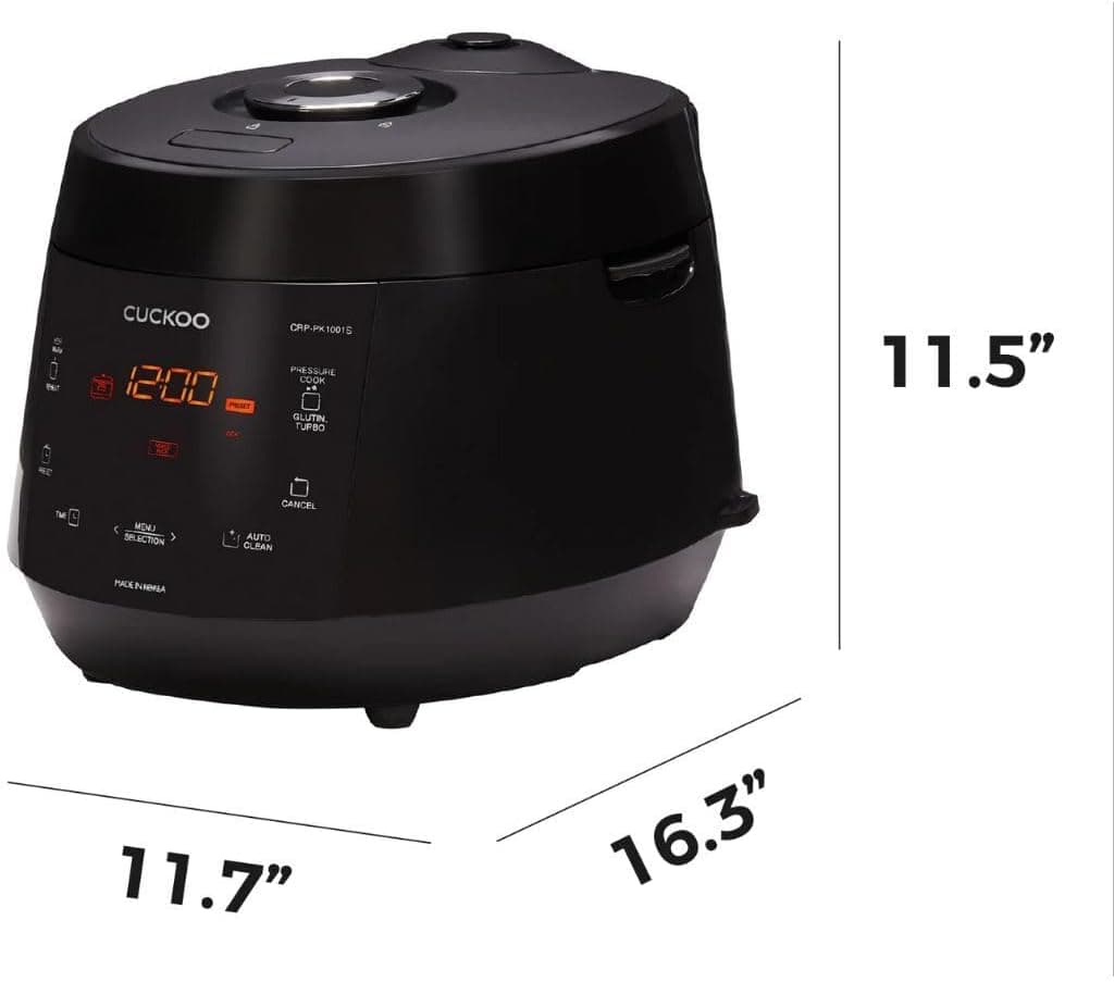 CUCKOO High Pressure Rice Cooker 10-Cup Uncooked / 20-Cup Cooked with Nonstick Inner Pot, Large Rice Maker with 13 Menu Options and Steam Plate