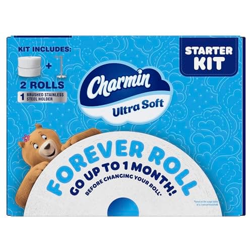 Charmin Toilet Paper Ultra Soft, Forever Roll Starter Kit, 1 Holder, 2 Rolls, 2-ply Bath Tissue thumbnail 15