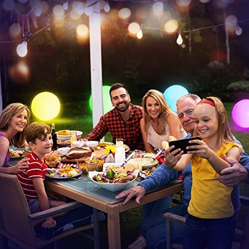 FLAMDYNO Pool Toys - 4 Pack Light Up Beach Balls for Kids w/ 8 Light Modes, Pool Beach Games Balls for Outdoor or Indoor Activities, Glow in The Dark Pool Beach Decorations for Kid
