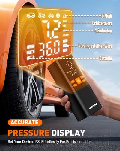 Miniatura de Inflador de Llantas Portátil NEVERLAND Inalámbrico y 12V con Autoapagado 5