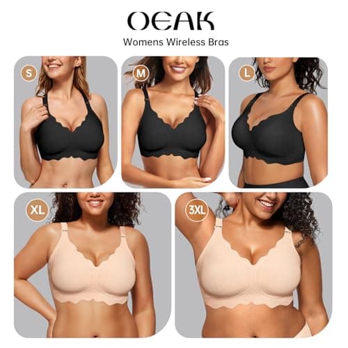 OEAK Women Jelly Bras No Underwire Scalloped Push Up Buttery Soft Tshirt Bra Seamless Full Coverage Convertible Everyday Bra Jacquard Pink,XL thumbnail 7