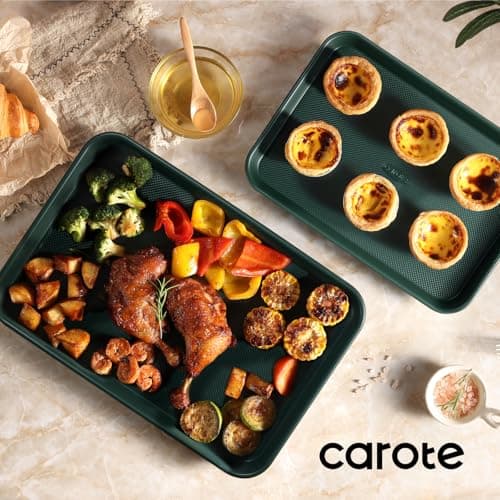 Juego de 3 Charolas para Hornear CAROTE – Verde Olivo Profundo