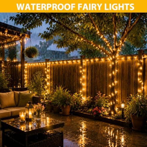 100FT Warm White Christmas String Lights, Outdoor Waterproof LED,Green Wire
