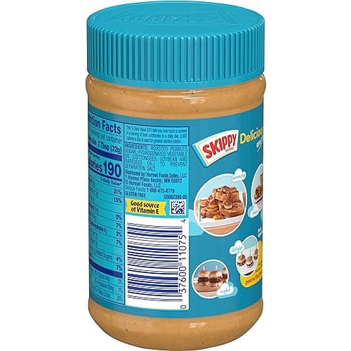 (S&S) SKIPPY Creamy Peanut Butter, Plant Based Protein, 16.3oz x8 thumbnail 6