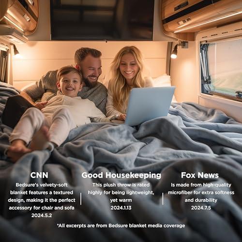 Manta Polar Bedsure GentleSoft Queen Gris - Suave, Cálida y Ligera