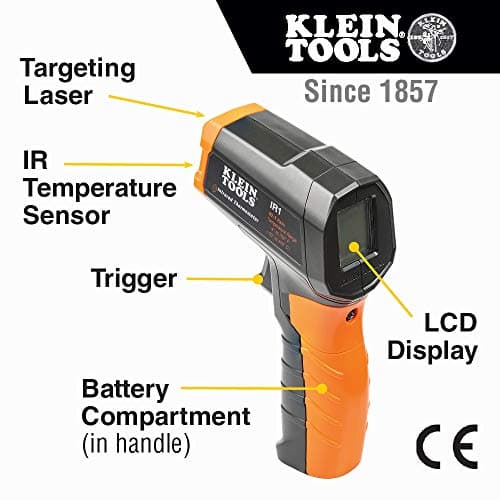 Klein Tools IR1 Infrared Thermometer, Digital Laser Gun is Non-Contact Thermometer with a Temperature Range -4 to 752-Degree Fahrenheit thumbnail 2