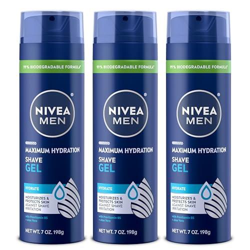 NIVEA MEN Gel para Afeitar Máxima Hidratación con Aloe Vera y Provitamina B5 (Paquete de 3)