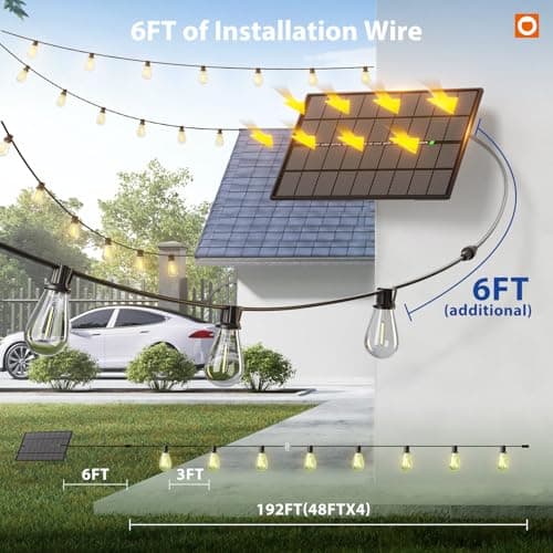 Miniatura de Guirnalda Solar de Luces addlon de 198 pies para Exterior, Impermeable, ¡Dura Más de 20 Horas! 6