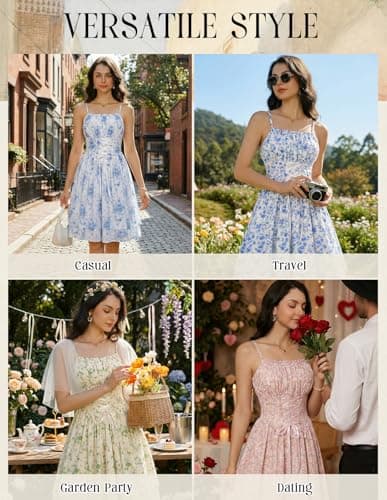 Scarlet Darkness Women Corset Milkmaid Dress Cottagecore Floral Sundress Blue Floral L thumbnail 7