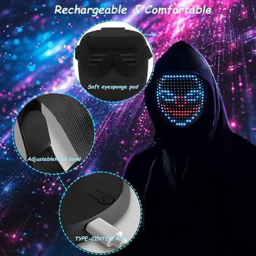 Miniatura de Máscara LED JDBMAOYE con Sensor de Movimiento para Chavos 7