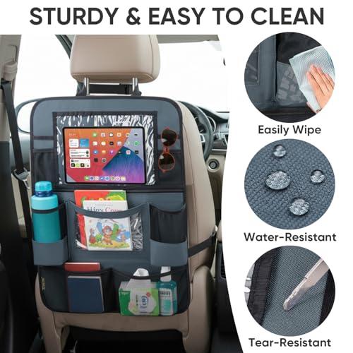 BALEINE Backseat Car Organizer, Back Seat Car Organizers and Storage, Kick Mats Back Seat Protector, Travel Accessories for Most Automotive (1 Pack, Gray) thumbnail 4