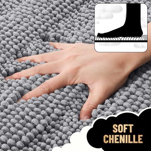 Miniatura de OLANLY Thick Bathroom Rugs 30x20, Extra Soft Absorbent Chenille Striped Bath Rugs, Rubber Backing, Machine Wash Dry, Bath Mats for Bathroom Floor, Tub and Shower, Home Decor Access 2