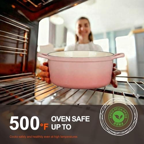 Miniatura de Horno Holandés Overmont de Hierro Fundido Esmaltado 5.5QT 4