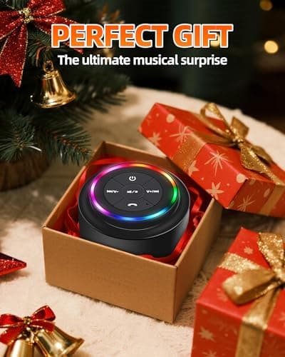 Waterproof Bluetooth Shower Speaker, Portable Wireless Speaker with Suction Cup, Small Portable Wireless Outdoor Speakers, 6 Mode RGB Lights, for Shower Bathroom Pool Beach, Gift I thumbnail 7