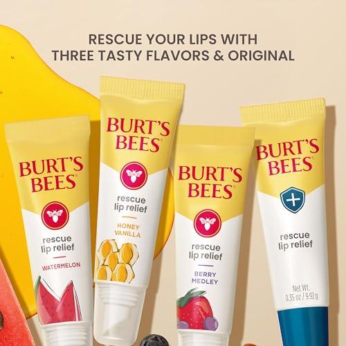 Bálsamo Labial Burt's Bees Rescue Sandía para Labios Secos y Agrietados (100% Natural, 0.35oz)