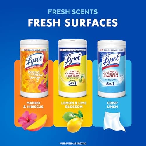 LYSOL Disinfecting Wipes, All Purpose Cleaner, Multi-Surface Antibacterial Cleaning Wipes, Household Cleaning Supplies, Dorm Essentials, Lemon & Lime Blossom Scent, 80 ct. (4 Pack) thumbnail 8
