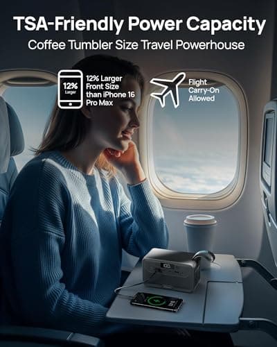 2026 Portable Power Station 89.6Wh LiFePO4 Battery, Solar Power Bank with AC Outlet 100W/110V, USB-C PD Two-Way Fast Charging Small Generator for Laptop, Camping, Home Backup, Offi thumbnail 8