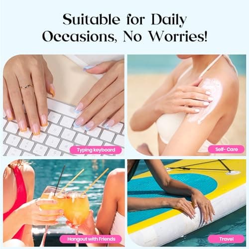 Beetles Press On Nails Kit - Short Square French Tip Nails Kit, 224 Pcs thumbnail 7