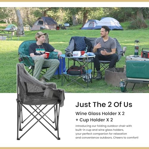 ARROWHEAD OUTDOOR Portable Folding Double Duo Camping Chair Loveseat thumbnail 4