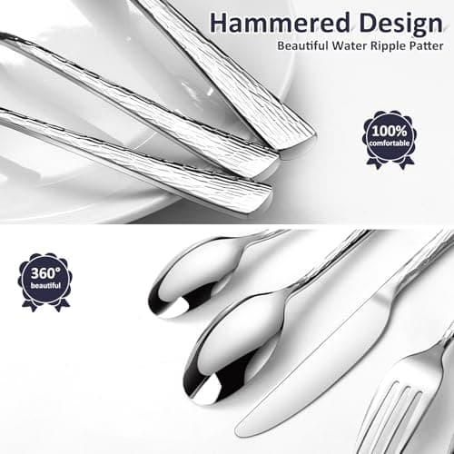 Silverware Set, 20-Piece Heavy-Duty Cutlery Set, 18/10 Stainless Steel Flatware Set for 4,Mirror-Polished Knife Spoons and Forks Set, Dishwasher Safe Utensil Sets,Perfect for House Warming Gifts thumbnail 4