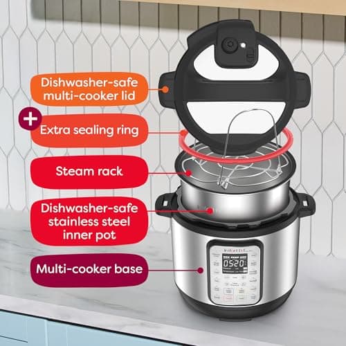 Instant Pot Duo Plus 9-in-1 Multicooker, Pressure Cooker, Slow Cook, Rice Maker, Steamer, Sauté, Yogurt, Warmer & Sterilizer, Includes App with Over 800 Recipes, Stainless Steel, 6 thumbnail 10