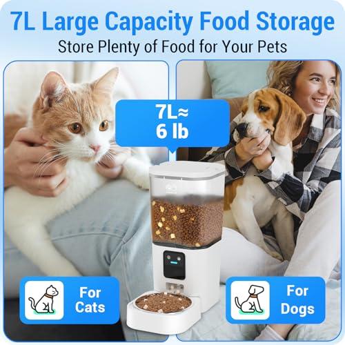 Automatic Cat Feeder with 5G WiFi: Automatic Dog Feeder with Slow Feed & Smart APP Control, 7L Timed Auto Cat Food Dispenser with Alexa for Pets, Detachable for Easy Cleaning - 29 