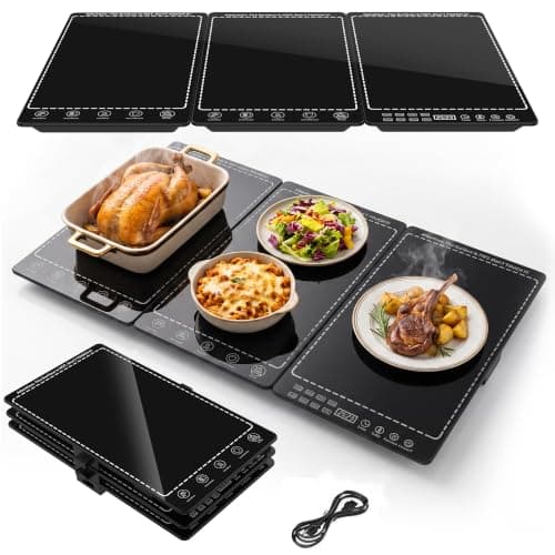 Charola eléctrica para calentar comida, 3 en 1 para fiestas y buffets