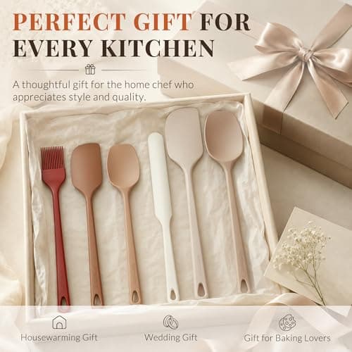 Astercook 6-Piece Silicone Spatula Set, 560°F Heat Resistant Rubber Spatulas with Stainless Steel Core, Nonstick Safe & Dishwasher Safe Baking Spatula Set for Cooking & Mixing, Mac thumbnail 9